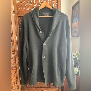 M&S men’s cotton blend cardigan, dark green